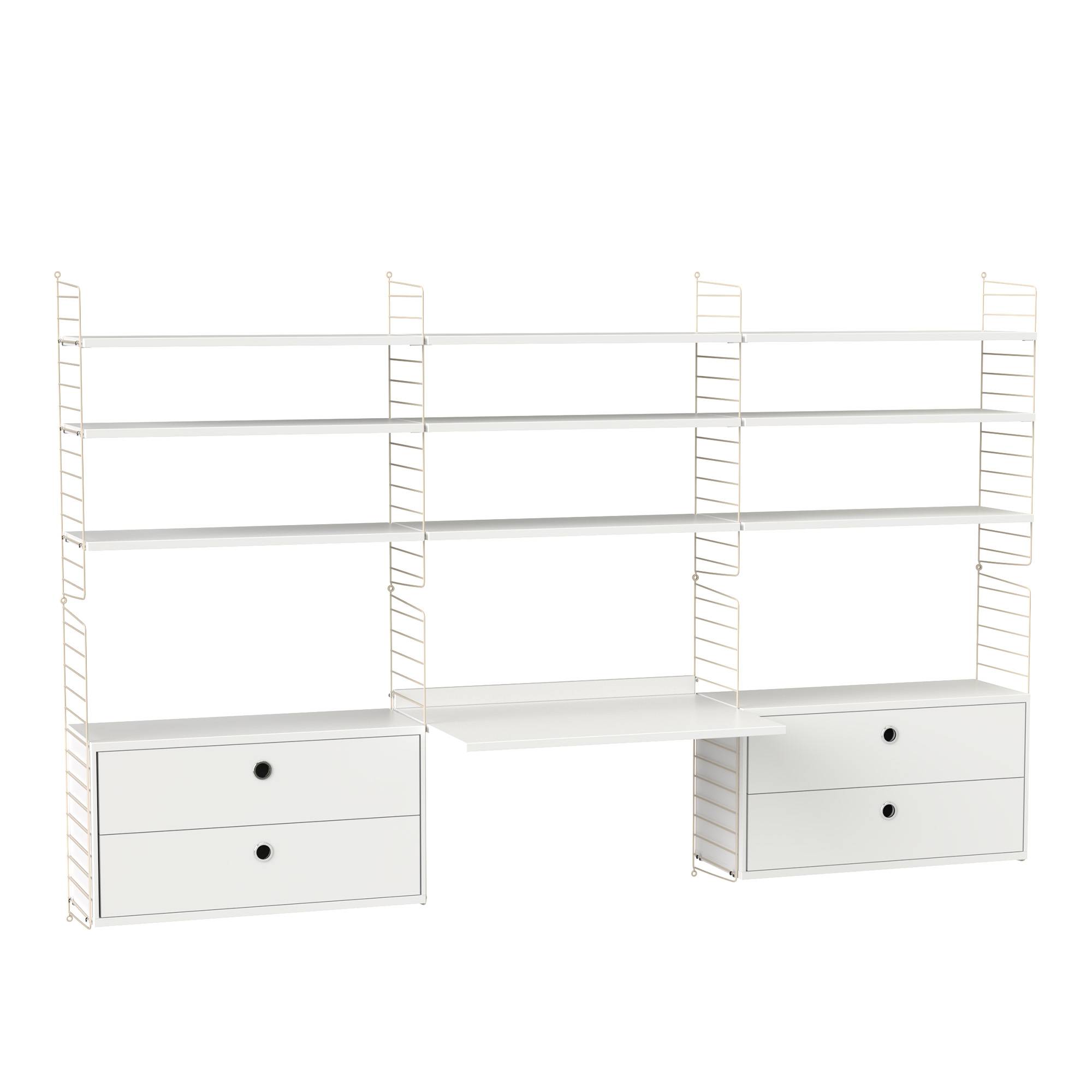 String - Kontorhyldesystem F hvid/beige - Hylder & Reolsystemer - Nils Strinning - Hvid