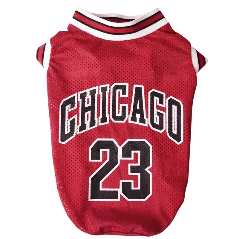 Mesh Breathable Dog Basketball Jersey - Summer Sport T-Shirt for Small to Large Dogs - Red / XS（old） (XS（old）)