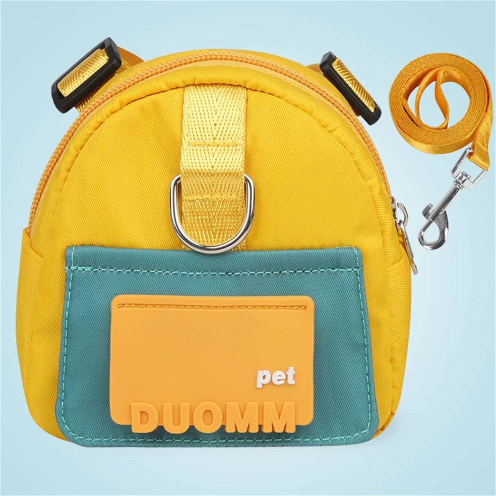 Dog Harness with Built-In Snack Bag | Adjustable Backpack Harness - Yellow / M-advise 8-15kg / SPC (M-advise 8-15kg)