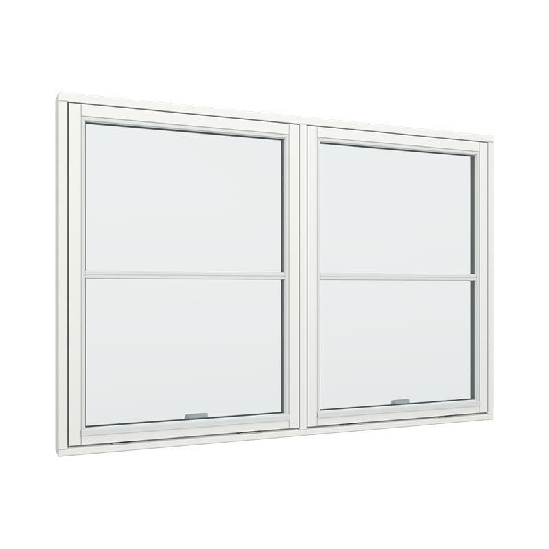 Topstyret vindue 2 fags med 1x2 glasfelter.