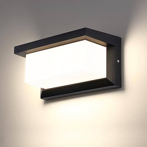 Lightsjoy LED Aussenlampe Wand IP66 18W Wandleuchte Aussen Rechteck Außenleuchte Up and Down Leuchten Aussen Aluminium Ausenbeleutung Hauswand für Außenbreich Outdoor Veranda Garage Neutralweiß