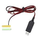 Batteriadapter 2 x AA, ersättning för 2 x AA-batterier med 1 m kabel, 5 V till 3 V batteri strömförsörjning adapter 2 x AA, 2 stycken batterier Dum My, batterieliminator för dekoration batteridrift