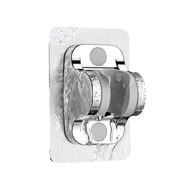 Uppgraderat stort slagfritt duschmunstyckshållarfäste (2-pack) Silver