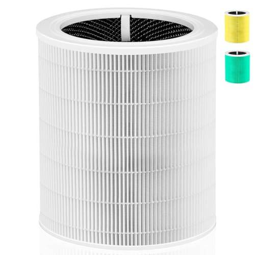 Core 600S Reservfilter för luftrenare LEVOIT Core 600S & Core 600S-P, 3-i-1 reservfilter H13 True HEPA Core 600S-RF för hem, stort rum, 1 st, vit