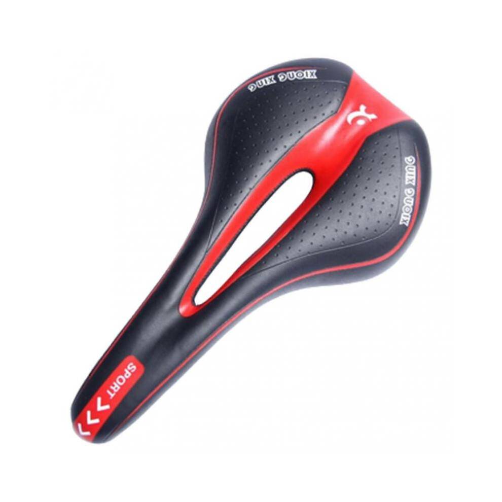 (Black Red) Bicycle Saddle Mountain Road Bike Seat Gel Shockproof Cycling Cushion Bike Tw