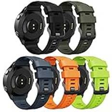 ANBEST Armband för Garmin Forerunner 965/945/955/935/EPIX 2 armband, 22 mm silikonersättningsarmband för Fenix 6/Forerunner 745/Approach S62/S60 armband, 5-pack