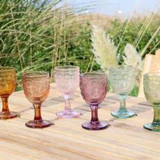 Chic Antique Saint-Émilion Glass with Pattern Small 6 pcs