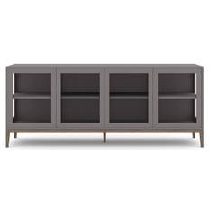 Edge 2.0 1-sektion 4 dörrar Burned Walnut Grey - Vitrinskåp