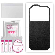 apgo Protective Skin Sticker for the back compatible with Cat S60, Wrap Film, Foil, Vinyl - Pattern Black Honeycomb