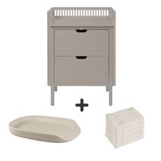 Sebra Skötbordet m. Lådor - Jetty Beige - Paket 2