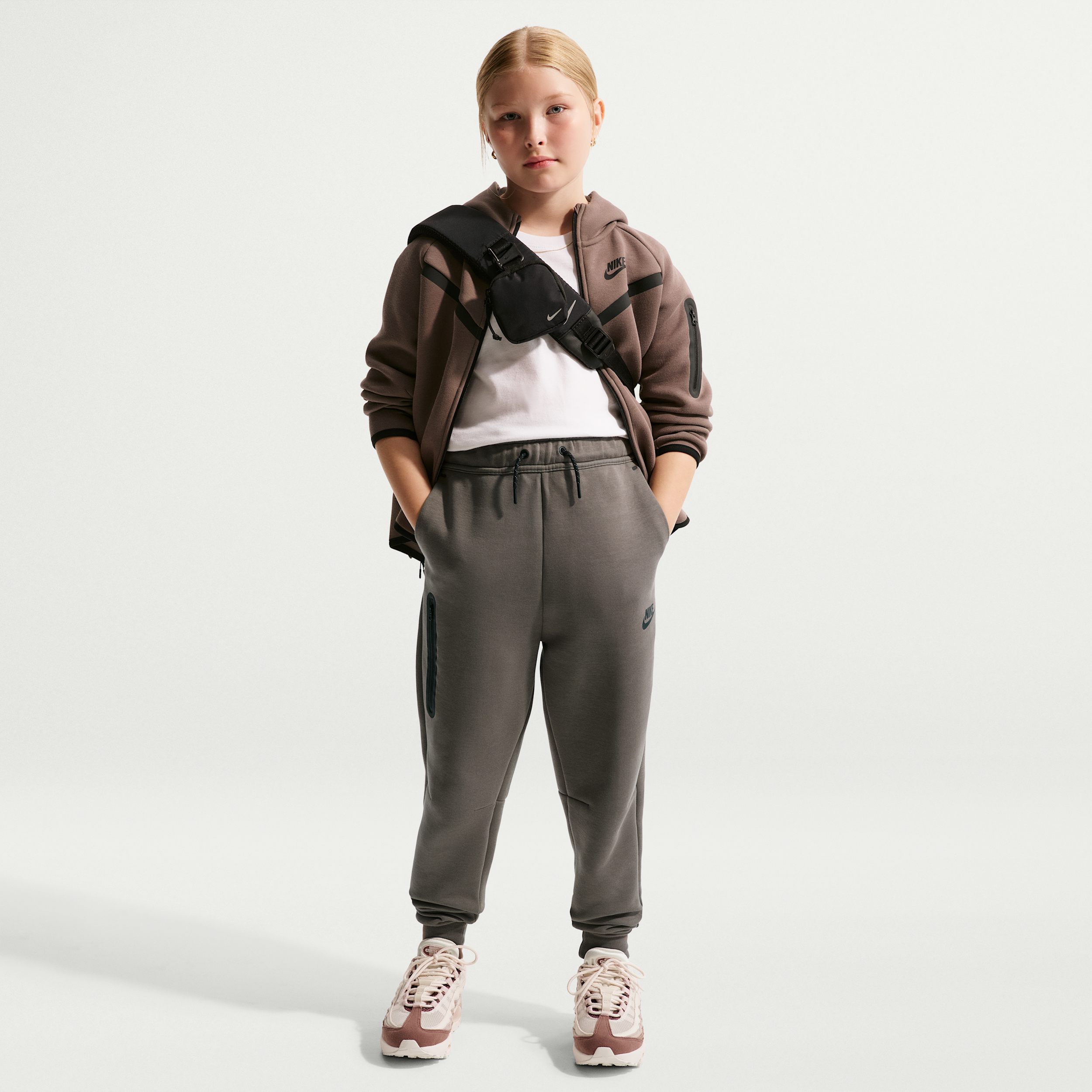 Nike Tech Fleece-joggers til piger - grå