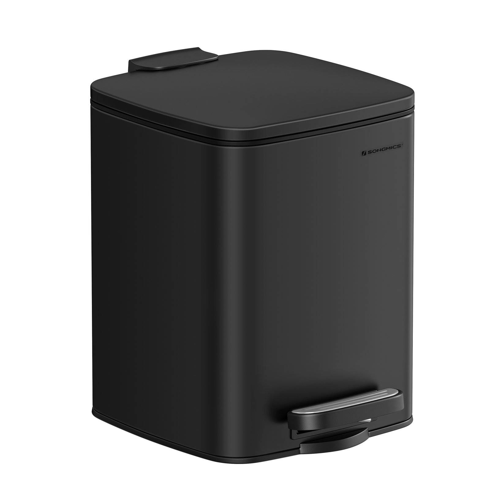 Papperskorg, Köksavfall, Stålpedal, Med Innerhink, Mjukstängande, 6 L, Svart