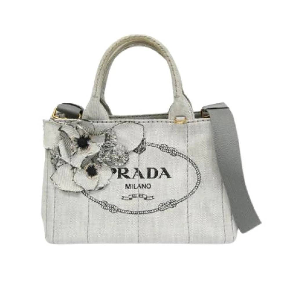 Prada Vintage - Pre-owned Flower corsage Handbag Vintage - Dam - ONE Size - Denim