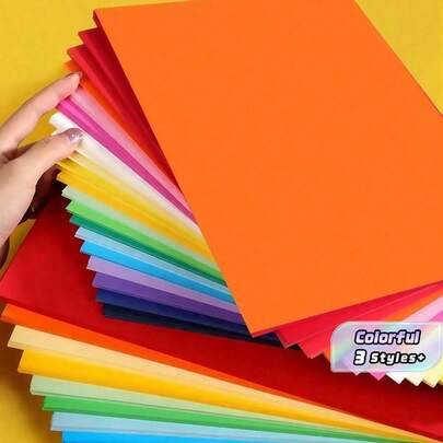 20/100 st färgade hårda kort A4-papper/färgat papper förtjockat pappersskärning staplat papper samling A4 handgjort papper material konst gratulations - Multifärgad