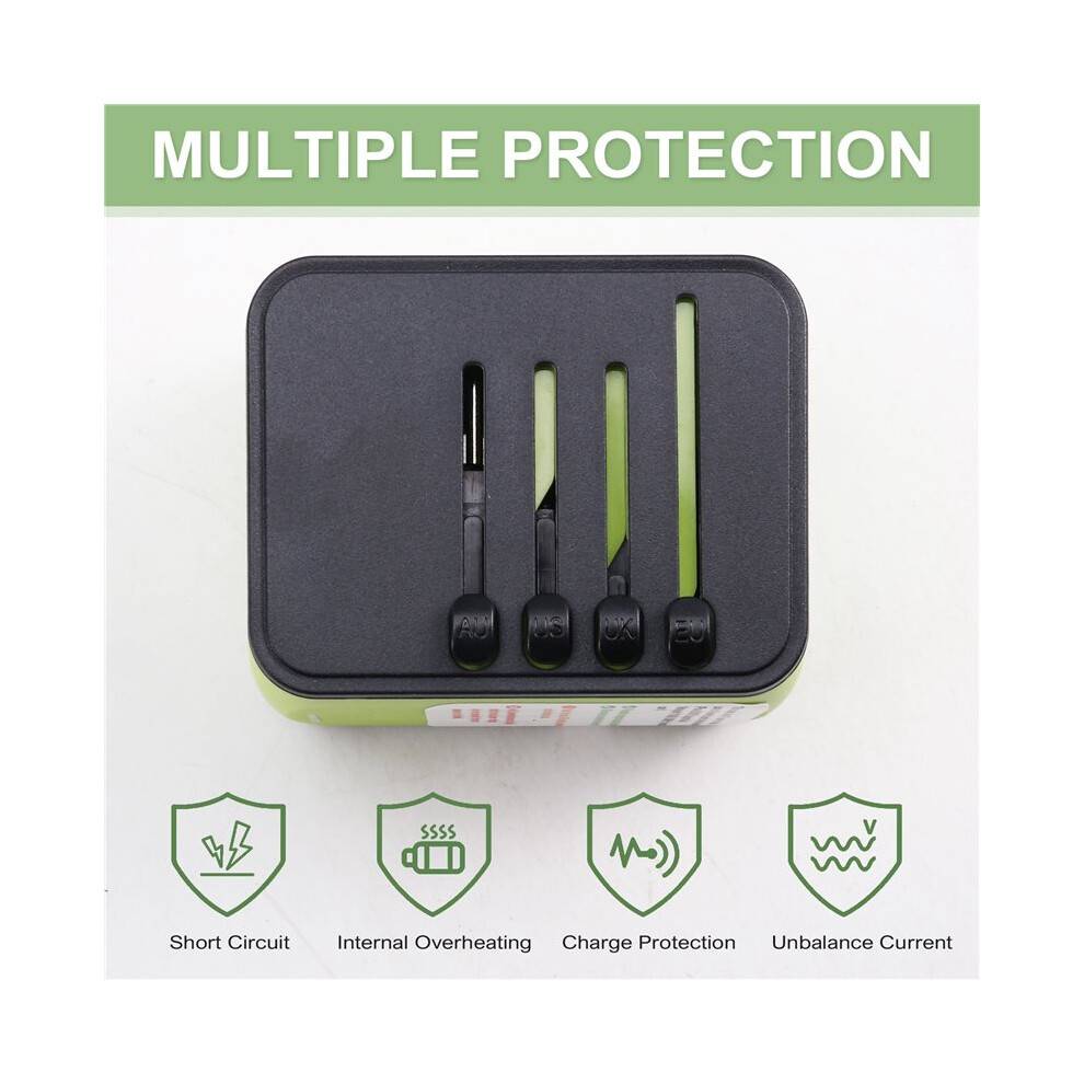 International Travel Adapter AC Sockets,Universal Power Adapter Worldwide 3USB+TypeC High Perfect for 200+ Countries