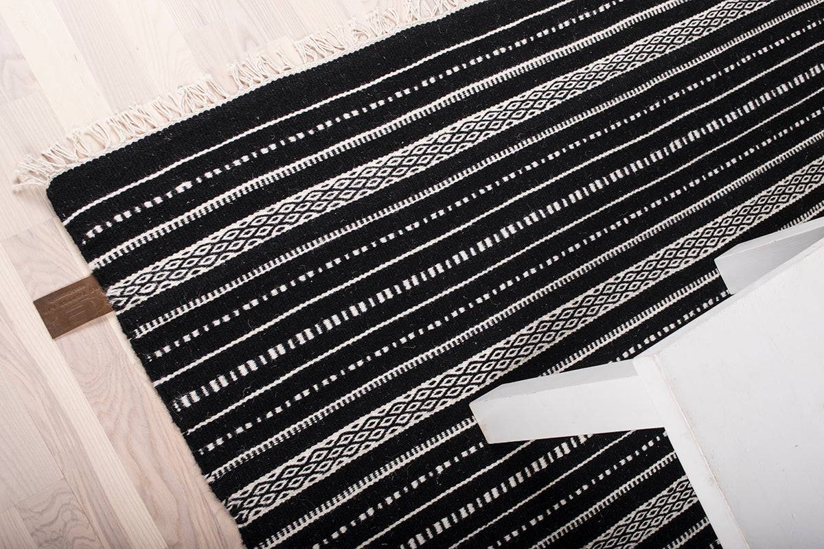 Denver tæppe - Black-Ivory.