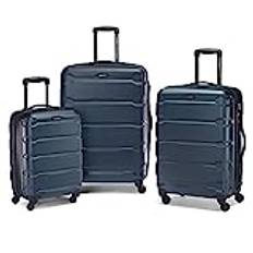 Samsonite Omni PC hård sida 3 delar set 20 24 28 Spinner, Omni Pc 3 st set (Spinner 20/24/28), Blågrön, Omni Pc hårt utbyggbart bagage med spinner-hjul