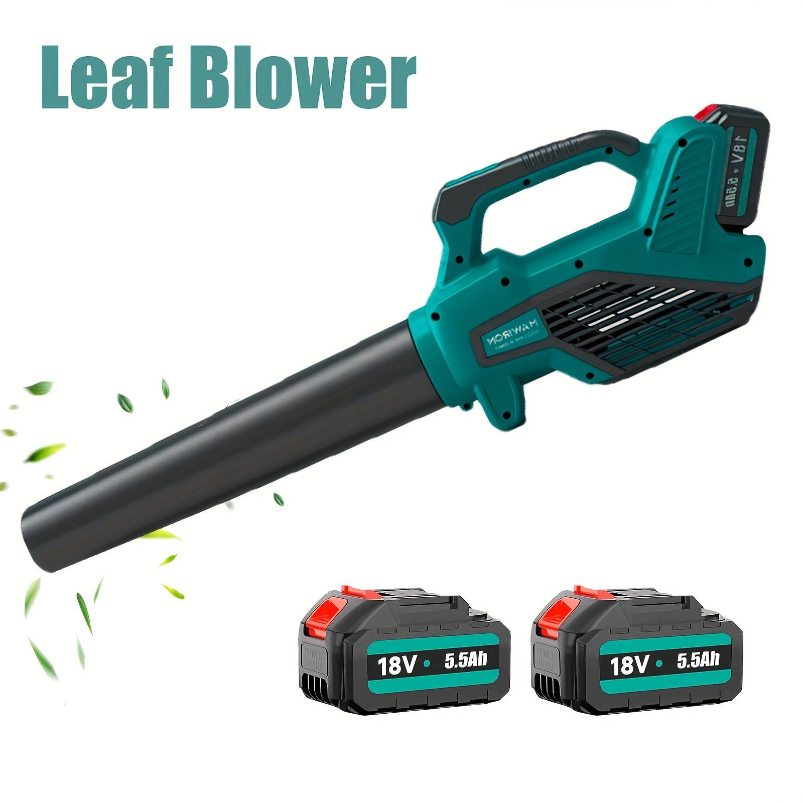 TEMU For Leaf Blower Cordless, 18v Garden Blower With 2x 5500mah Battery & Blow Tubes, Battery For Leaf Blower, Shoulder Strap For Leaf, Snow, Dust And Blowing