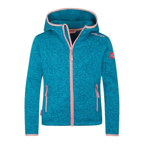 Trollkids Girl's Jondalen Jacket XT Fleecejakke Børn størrelse 140 farve turkis