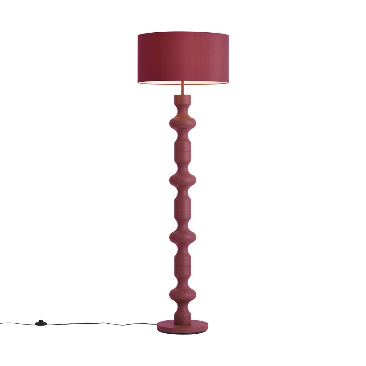 Retro golvlampa plommon med tygskärm 160 cm - Captain