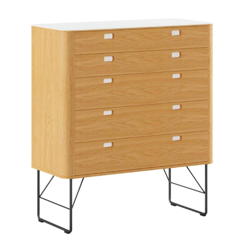 Naver Collection AK2431 Kommode Oiled Oak Black Powder Coated Steel
