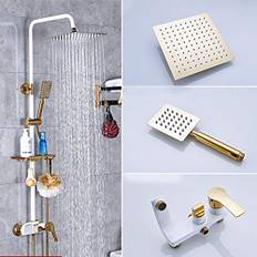 shower head Duschsystem Svart Guld Duschset av Kvalitet Mässing Badrumskran Varmt Kall Badkar Blandare Regnduschhuvud Svart Guld Badkar Dusch 503E5 shower