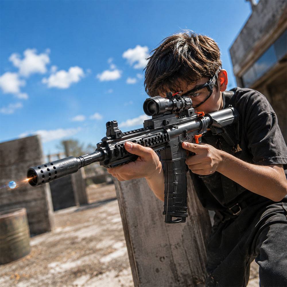 Gelblaster inkl. gelékulor – långdistans med kikarsikte modell HK416
