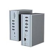 Dockningsstation för bärbar dator för M1/M2 MacBook Pro/Air, 16-i-1, 3 x 10 Gbit/s trippel displaydockningsstation med 3 x 4K HDMI, 100 W PD, 8 USB, Ethernet, audio USB C-adapter för Windows/macOS