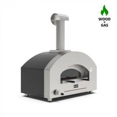 Futuro 2 Pizze Silver Svart - Hybriddriven pizzaugn - Alfa Forni - handgjord - rostfritt stål