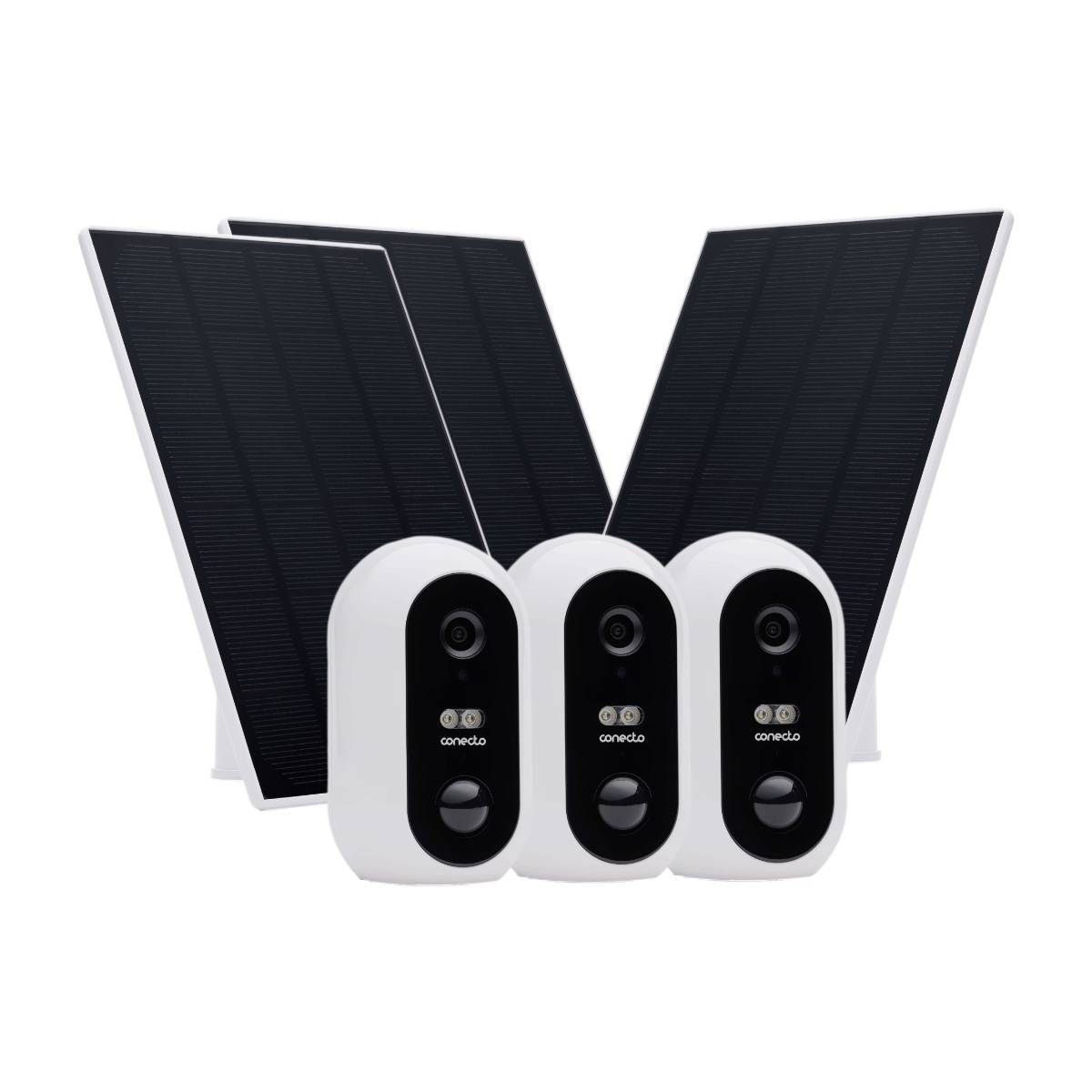 Conecto övervakningskamera + solpanel 3st