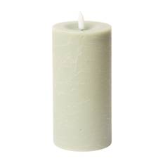 C'EST BON Rustic Finish Led Pillar Candle |Grön |H15 cm