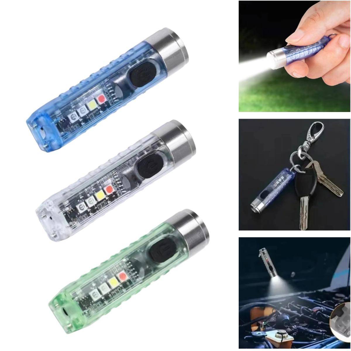 Mini Bärbar Ficklampa Ficklampa Vattentät Uppladdningsbar Utomhus Nödräddningsficklampa Camping LED COB-Ljus Läsa Bilficklampa