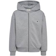 Hummel Cardigan - HmlJR Loose Postnummer - Gråmelerad m. Logo - Hummel - 13-14 år (158-164) - Cardigan