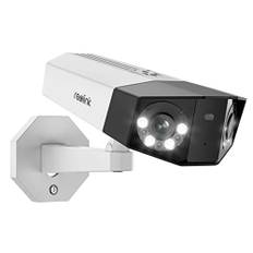 Reolink 4K Dual-Lens Hemsäkerhetskamera med 180° Synvinkel, Utomhus IP-Kamera Stöd för Person/Fordon/Husdjursidentifiering, Mörkerseende i Färg, Ljudkommunikation, Vattentät, Reolink Duo 2 PoE