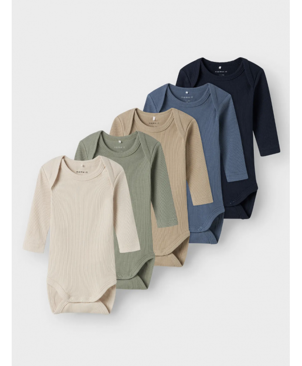 Name It 5-pak bodystockings i flere farver til baby