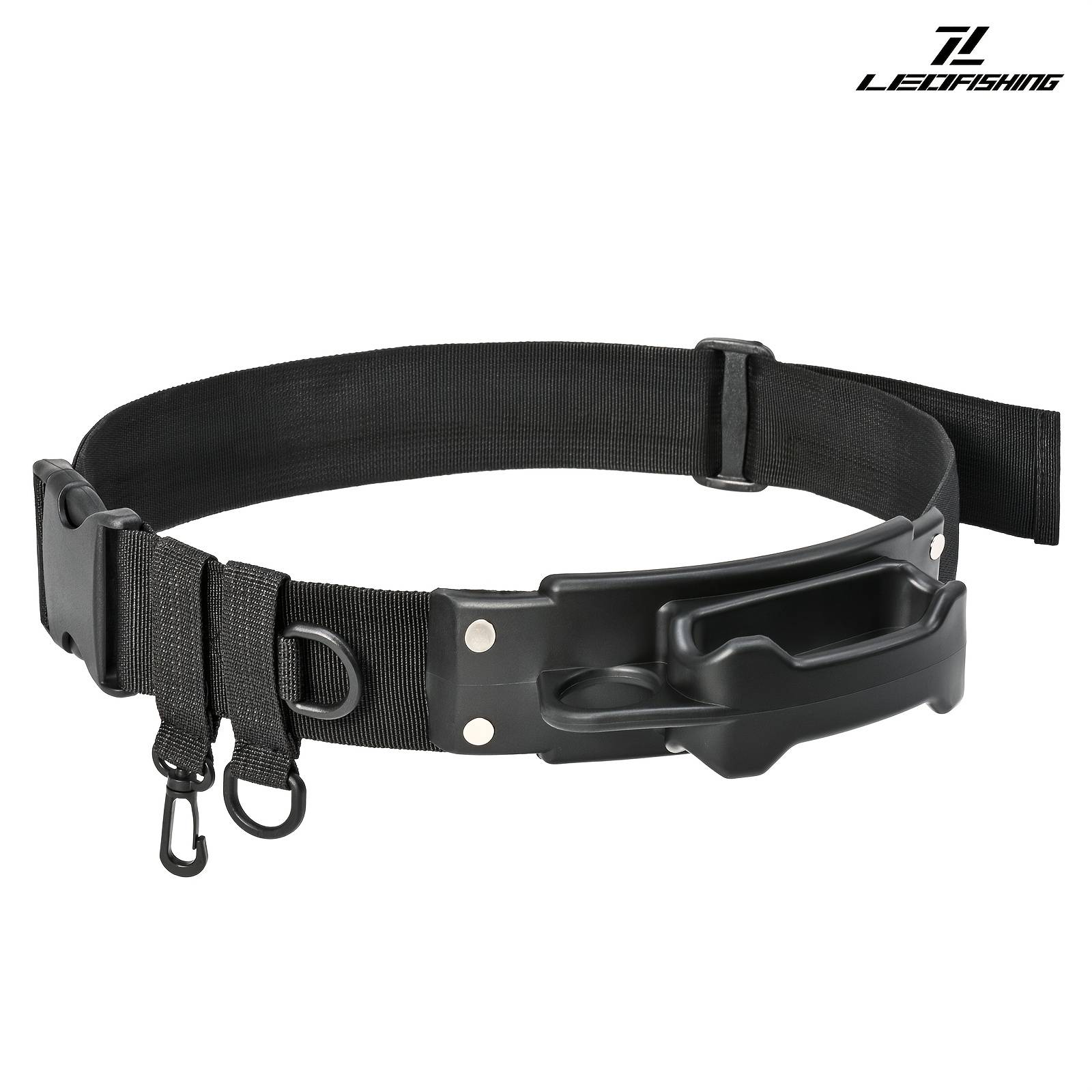 TEMU Leofishing Adjustable Waist Belt Rod Holder For Fishing, Suitable For Fly And Bank Fishing, Color: Black