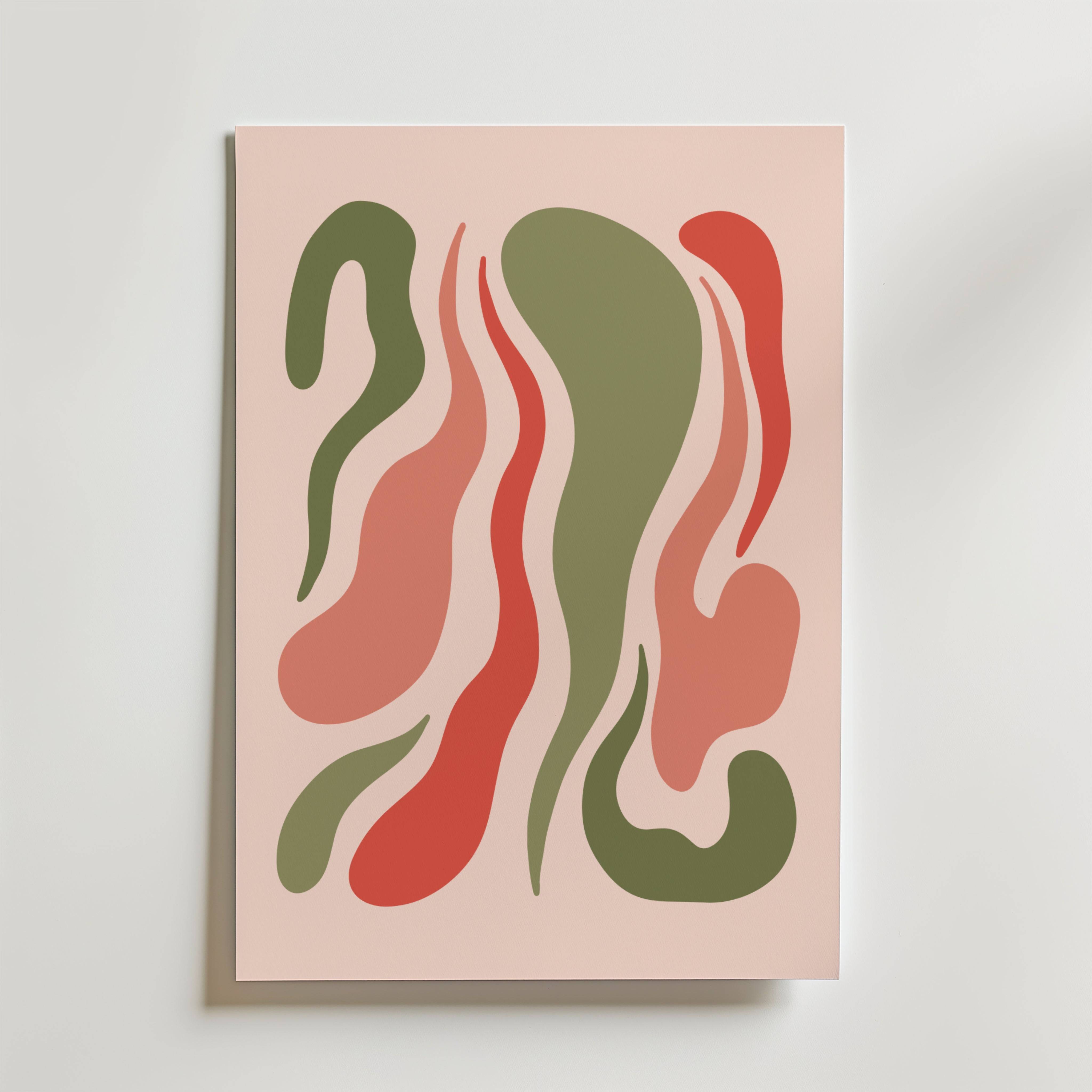 Organic Waves in Earth Tones Poster - Premium Canvas 70x100 cm