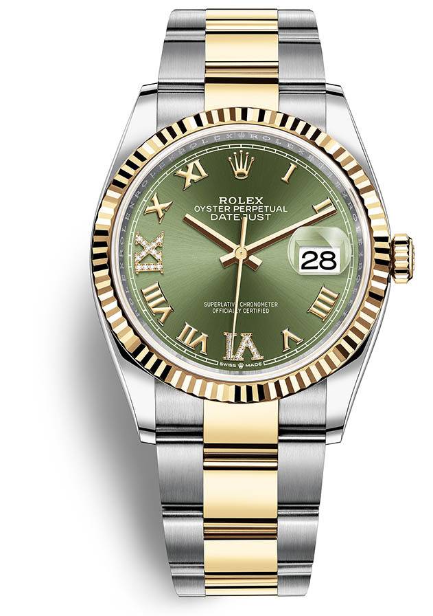 Rolex Herrklocka 126233-0026 Datejust 36 Grön/Stål Ø36 mm