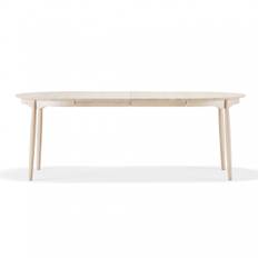 Matbord Carl, Utförande Björk - Ljus mattlack, Storlek Ø 115 cm + 2 x 50 cm
