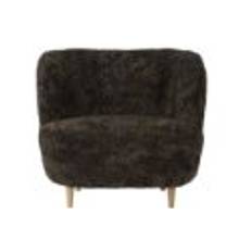 GUBI Stay Lounge Chair Fully Upholstered SH: 40 cm - Espresso/Oak