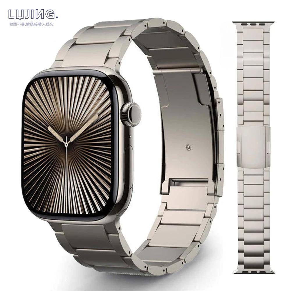 Titanlänkarmband för Apple Watch Ultra 3 Serie 11 Band Affärsrem för IWatch Serie 11 10 9 8 7 6 5 4 Se3 44mm 45mm 49mm 46mm svart