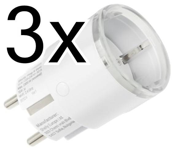 Shelly_Plug_S_Gen3_w - Shelly Plus G3 Plug S - 3 x Fjärrplug, effektmätning, WiFi, Bluetooth, Matter