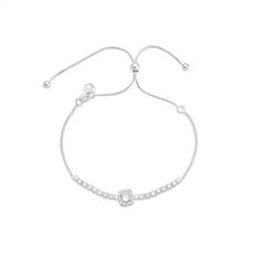 Argento Silver Solitaire Square Bracelet - 16cm