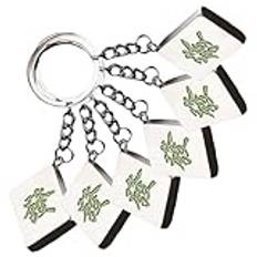 6st Dekoration för Nyckelhänge Nyckelring Mahjong Bilnycklar Nyckelring Lucky Keychain Herr Nyckelring Kreativ Nyckeldekoration Pojkvän Nyckelring Mahjong Nyckelring Nyckelring Rostfritt stål