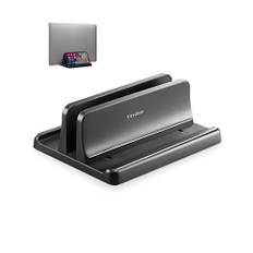 VAYDEER Vertikaler Laptop Ständer Platzsparender 3in1 Vertical Stander Laptopständer zum Vertikalen Positionieren Kompatibel für MacBook Air, MacBook Pro, iPad, Tablets Notebook bis 17,3" Schwarz