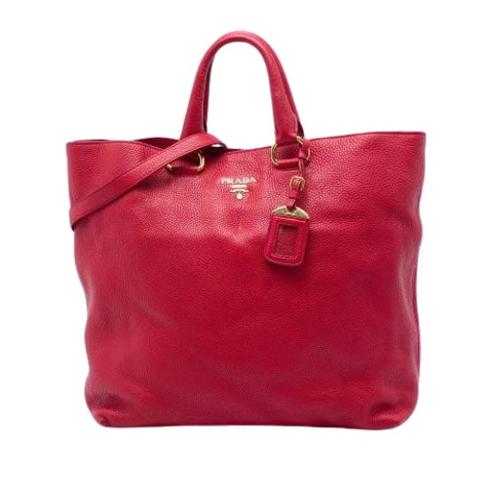 Prada Vintage Pre-owned Laeder prada-tasker - Vintage - Dame - Rød - ONE SIZE -