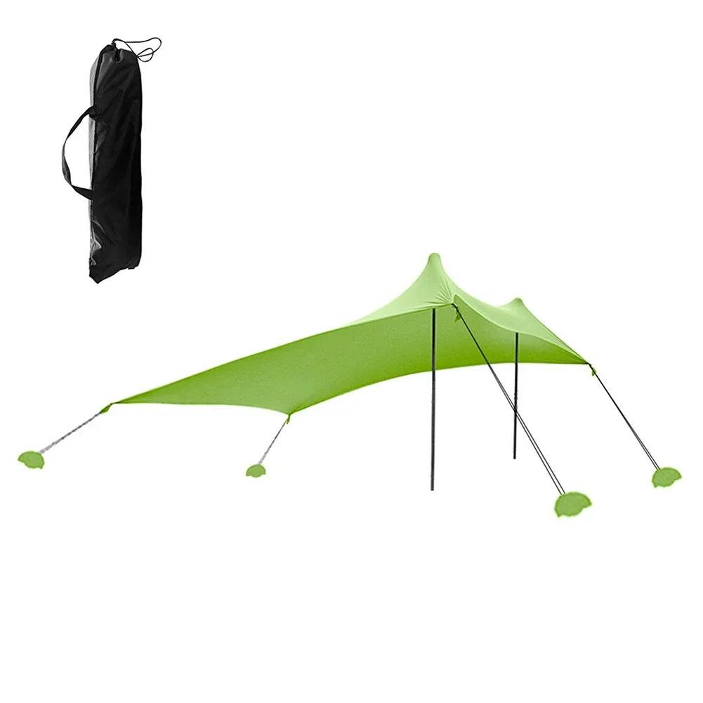 Outdoor Beach Tent Sun Shelter Camping Shades Tents Windproof One-piece Beach Canopy Tents UPF50+ Portable Family Tent For Bea - Green / france