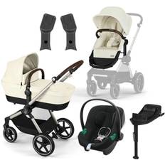 Cybex EOS Lux Duovagn inkl. Aton B2 & Bas, Taupe/Seashell Beige