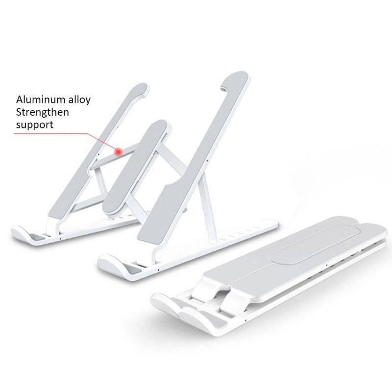 Justerbar hopfällbar bärbar datorstativ aluminium halkfri bärbar bärbar datorhållare bärbar stativ tabletthållare tabletthållare universal - Vit