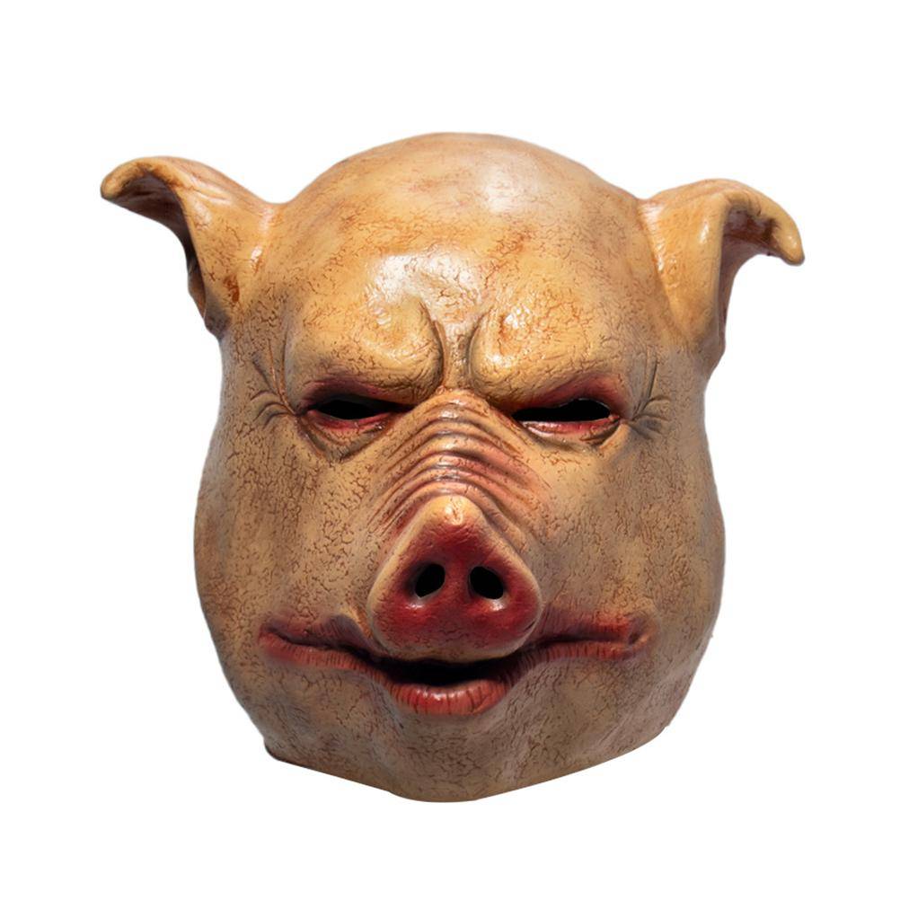 Pig Head Mask Halloween Saw Horror Animal Costume Prop Funny Party Accessory One Size grå